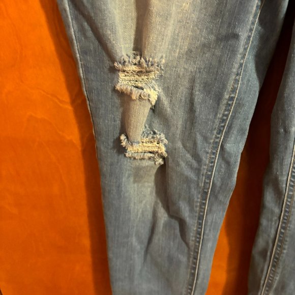 Wax Jean Butt I‎ Love You Juniors 9 Blue Denim Distressed - Picture 7 of 16